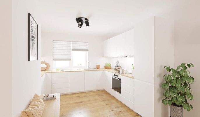 Die offene Küche lädt zum gemeinsamen Kochen ein