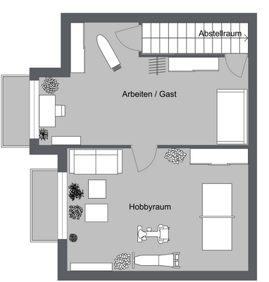 Grundriss UG in 2D