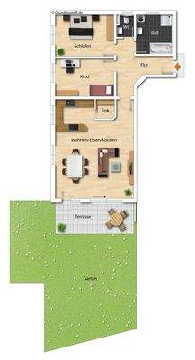 Grundriss EG (nicht maßstabsgetreu - kann vom Original abweichen)