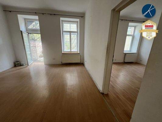 die beiden gartenseitigen Zimmer