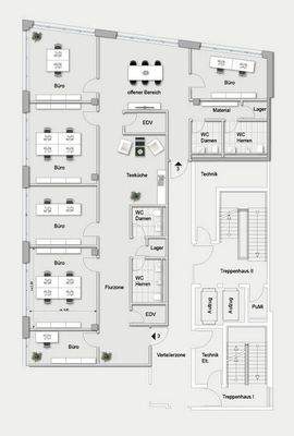 Beispiel Grundriss 3. OG Mieteinheit halbe Etage
