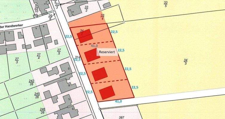 Grundstücksaufteilung