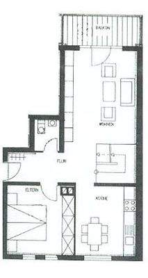 Grundriss untere Etage