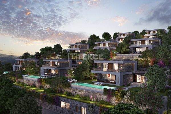 Villas with Bodrum Castle and Unique Sea Views in Bodrum