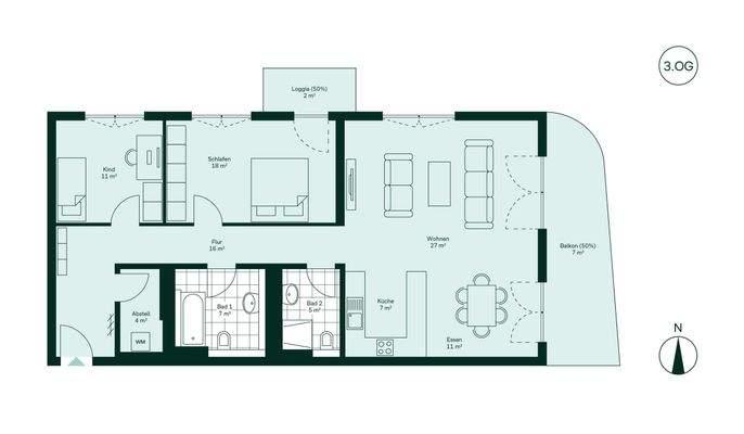 Komfortabler Grundriss