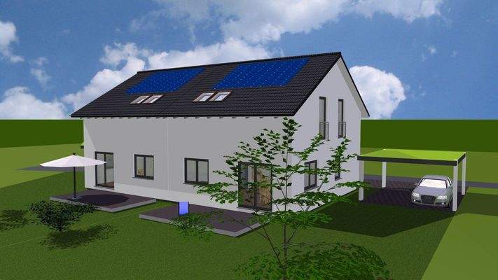 Projektiertes Doppelhaus