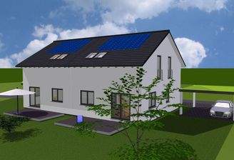 Projektiertes Doppelhaus