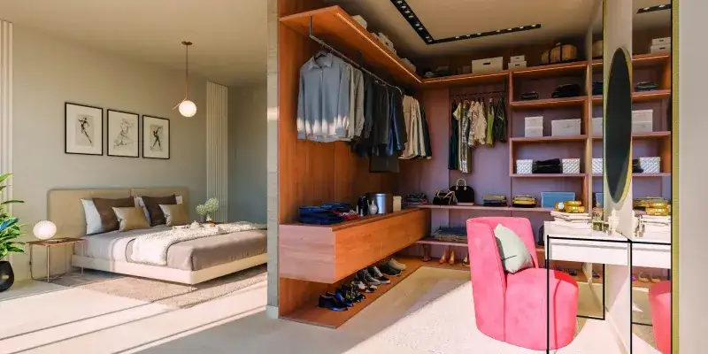 Schlafzimmer mit Kleiderzimmer 