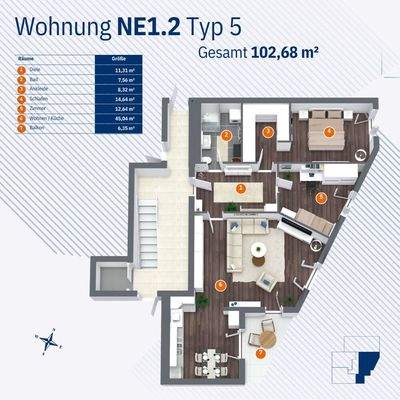 Wohnung NE1.2 - Typ 5