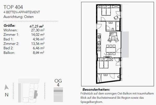 2-Schlafzimmer-Penthouse-Wohnung 404 - Grundriss.J