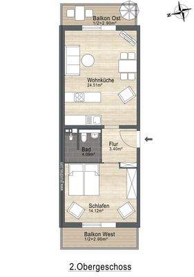 Grundriss - 2. OG - nicht Maßstabsgetreu