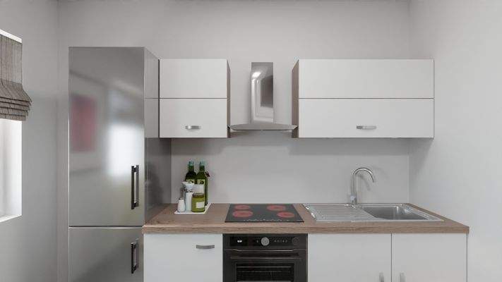 Einbauküche mit Elektrogeräten/Visualisierung