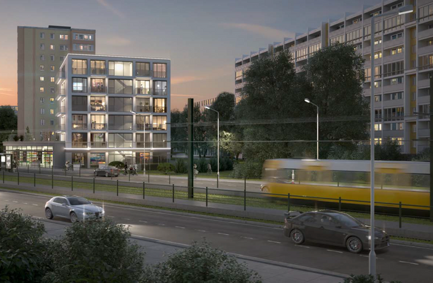 Hausansicht bei Dämmerung