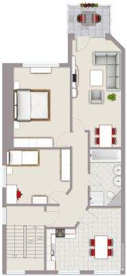 Grundriss mit Möblierungsvorschlag