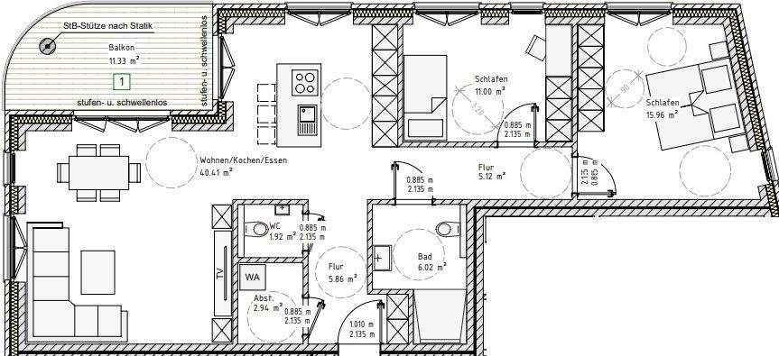 Grundriss Whg. 5 Gebäude 2