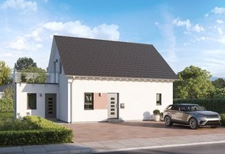 Hausansicht Eingang Satteldach