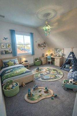 Kinderzimmer (Möbel sind virtuell eingefügt)