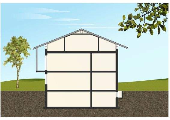 Querschnitt des Mehrfamilienhauses