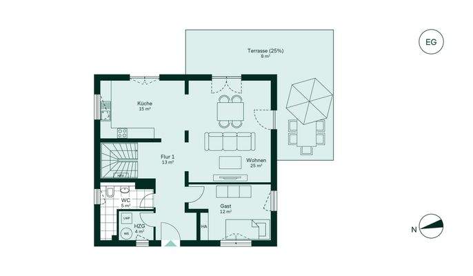 Geräumiges Erdgeschoss mit viel Stauraum