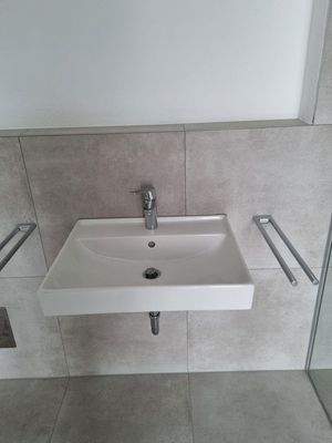 formschöne große Waschbecken