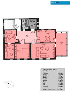 Grundriss der Wohnräume