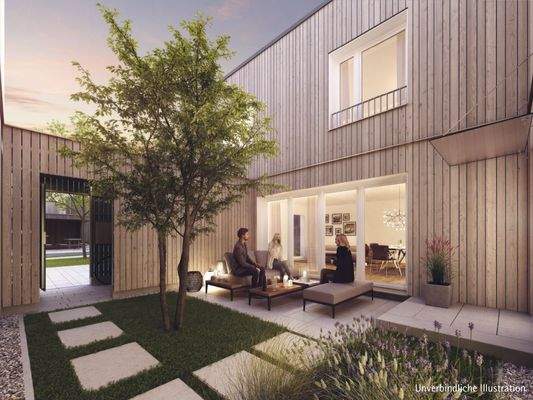 Unverbindliche Illustration RH 18, privater Innenhof