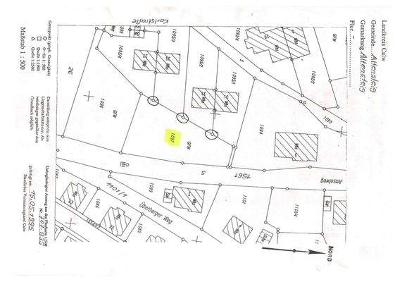 amtlicher Lageplan Amselweg, Flst. 1097, Altensteig