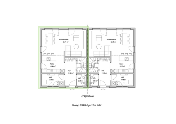 Erdgeschoss DH Stuttgart_DHH links