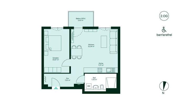 Grundriss der Eigentumswohnung WE174.