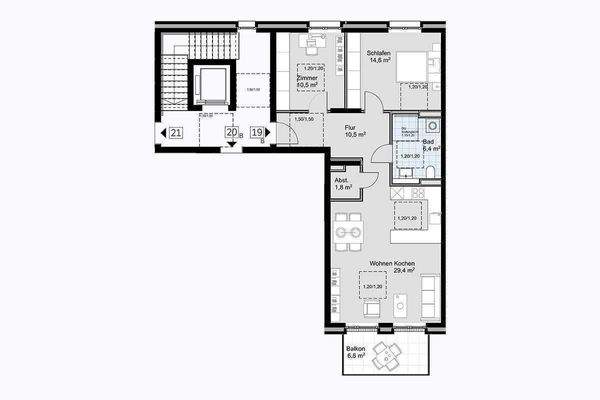 Grundriss Wohnung 19