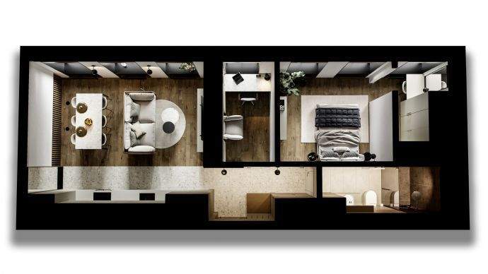  Grundriss 1. - 3.OG Mitte - visualisiert