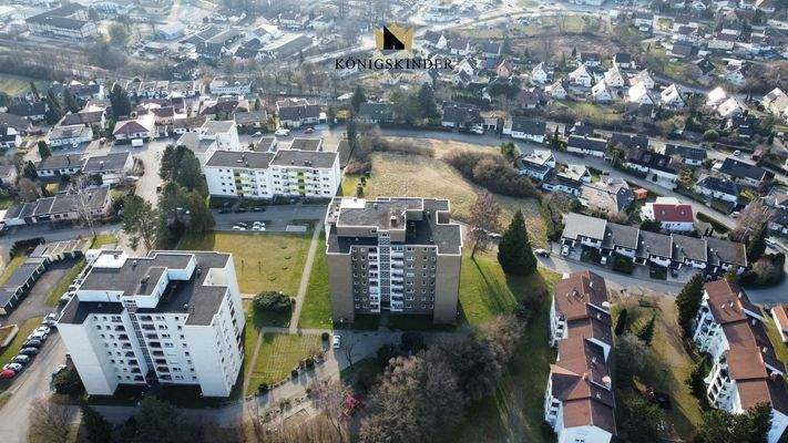 Luftaufnahme Wohnhaus von der Eingangsseite