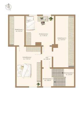 Grundriss DG - Einrichtungsbeispiel
