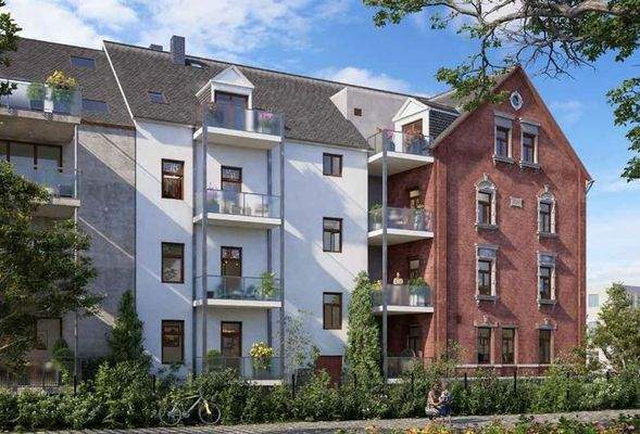 Gebäudeansicht visualisiert 