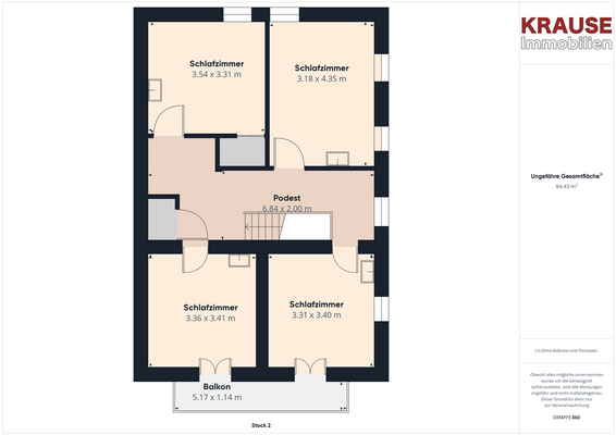 Grundriss Obergeschoß 2