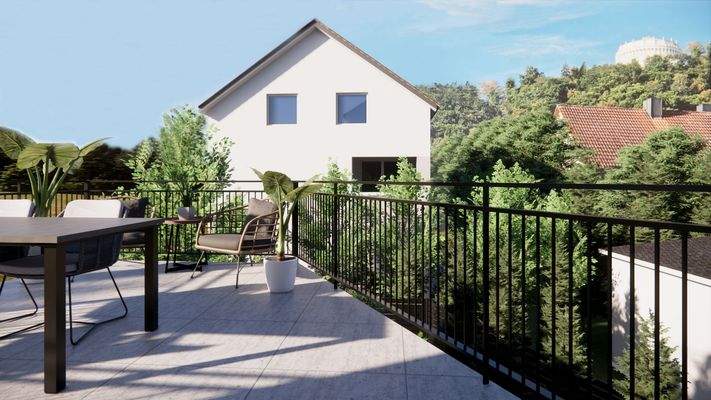 Balkon - 1. OG - Visualisierung, Abweichungen möglich!