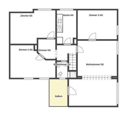 Grundriss Skizze 1.OG