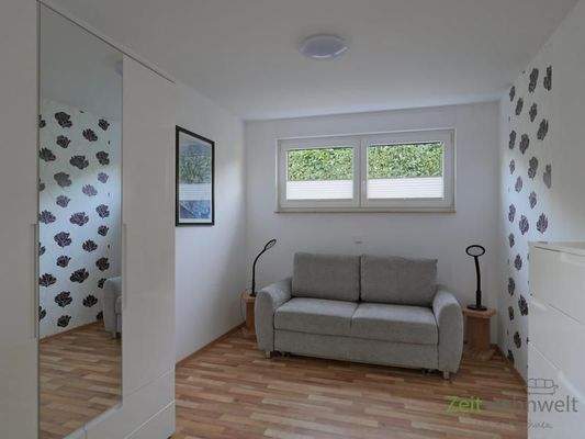 Kleiderschrank und Sofa