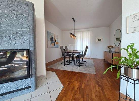 Blick in den Essbereich, Möblierungsbeispiel