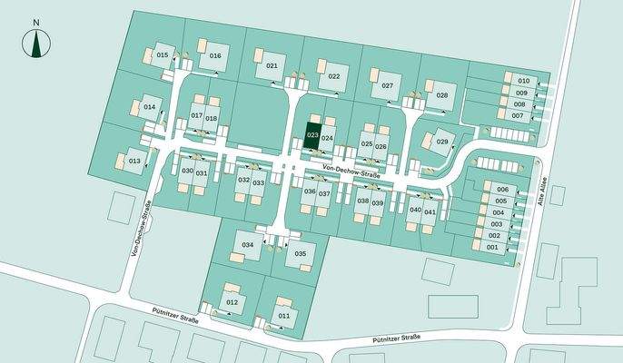Lageplan vom Doppelhaus im Projekt Pütnitzwiese