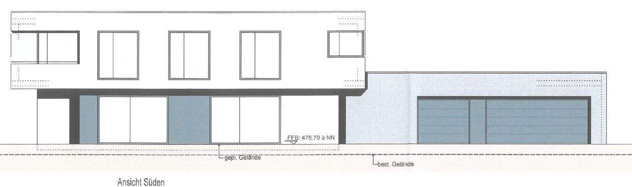 Ansicht Süd mögliche Bebauung