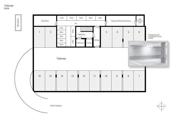 Grundriss Tiefgarage