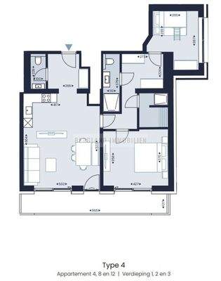 Grundriss Apartment 4 und 12