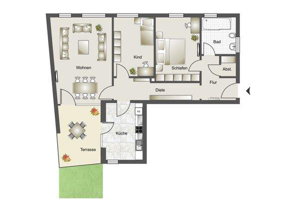 Grundriss (schematisch dargestellt)