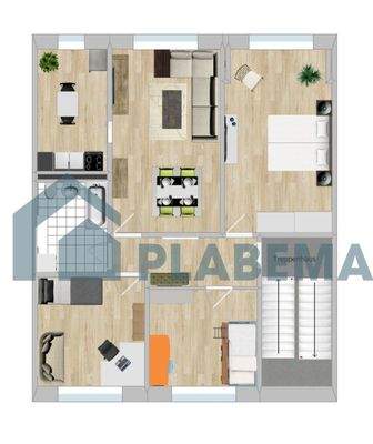 Grundriss einer 4 Zimmer Wohnung