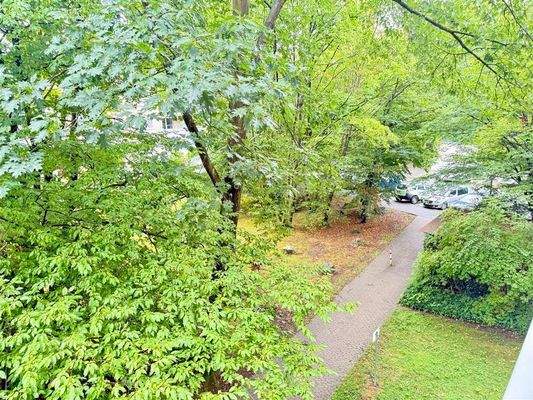 Blick aus ihrer Wohnung