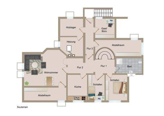 Grundriss Souterrain Wohnung