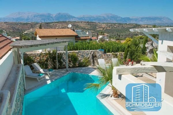 Kreta, Pitsidia: Wunderbare Villa mit Pool und Bli