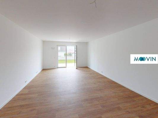 Ansicht III: Wohn-, Ess- und Schlafbereich