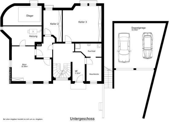 Grundriss Untergeschoss - ebenerdig begehbar
